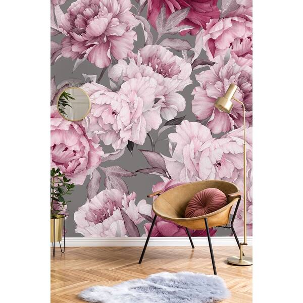 Pink Peony On Gray Background Wallpaper Mural Download pink wallpapers hd, beautiful and cool high quality background images collection for your device. usd