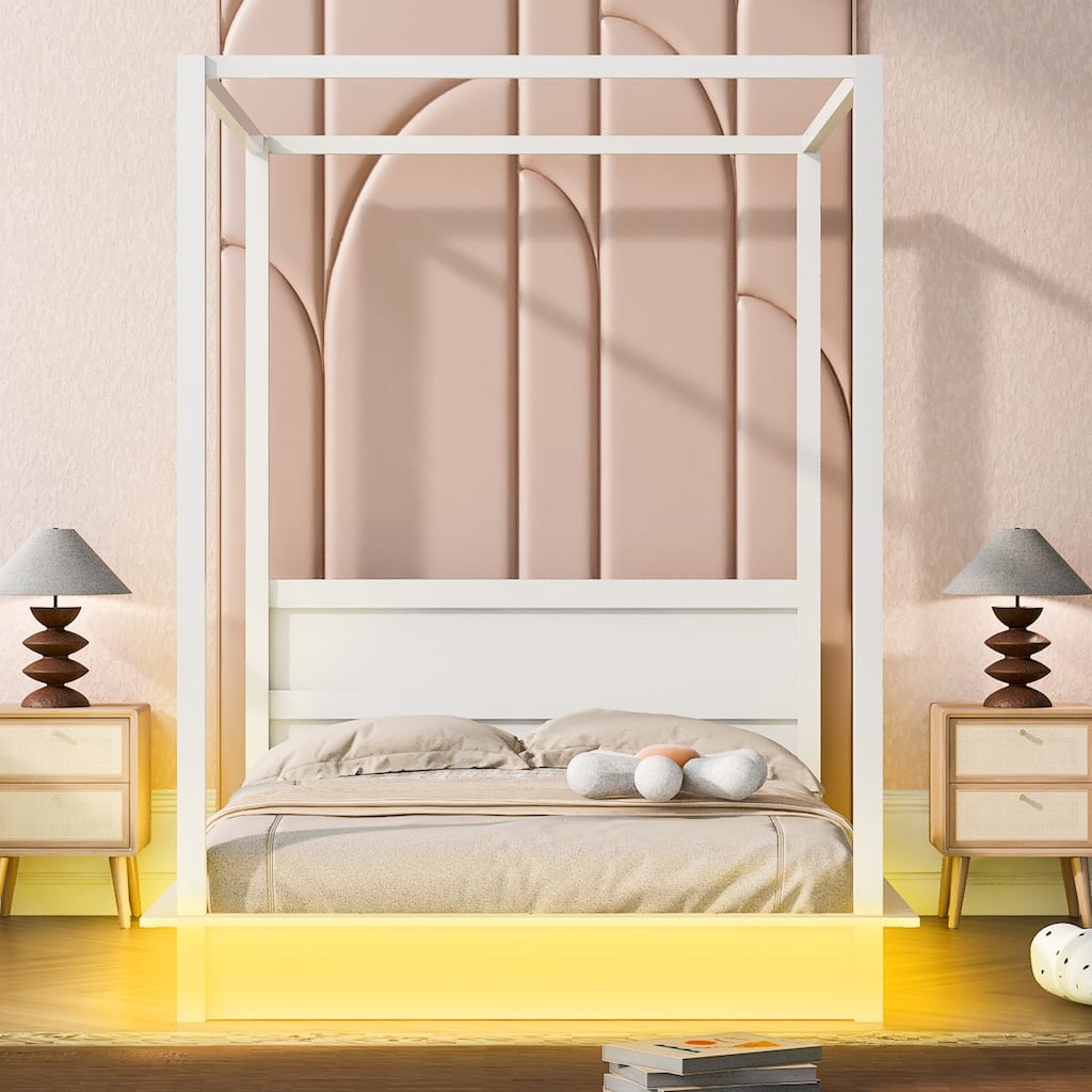 Canopy Platform bed With Support Slats
