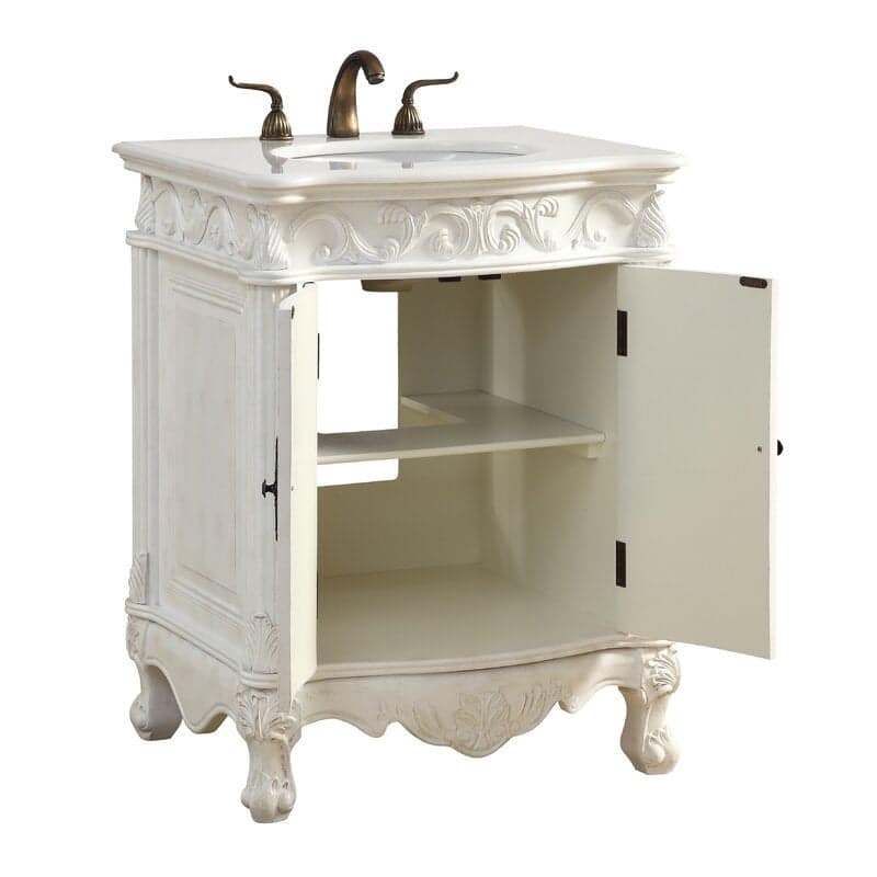 27" Benton Collection Antique White Hayman Bathroom Sink Vanity