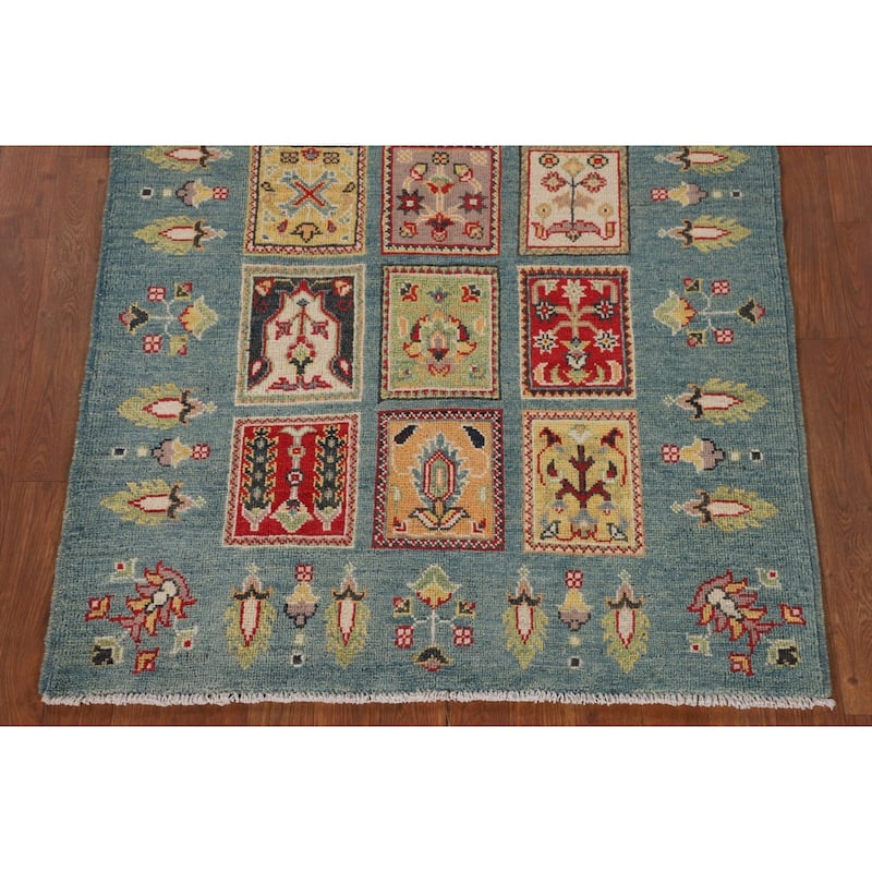 Garden Design Blue Kazak Accent Rug Handmade Wool Carpet - 3'4" x 5'3"