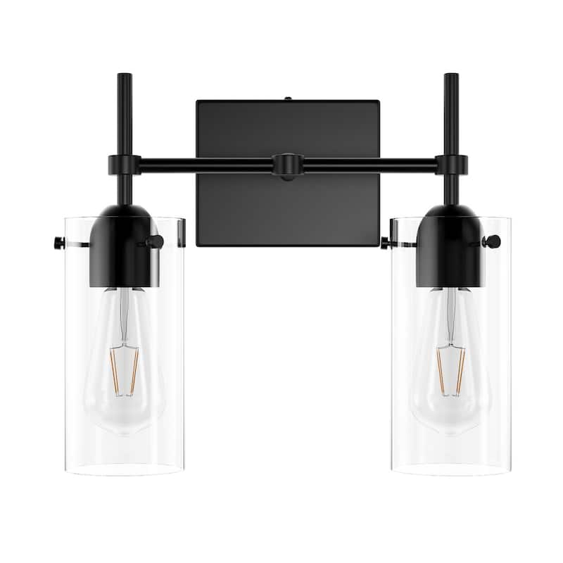 Modern Cylinder Clear Glass Shade Bathroom Vanity Light