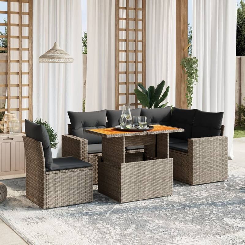 vidaXL Garden Sofa Set - 21.7 x 39.4 x 28.7 - Grey - form3