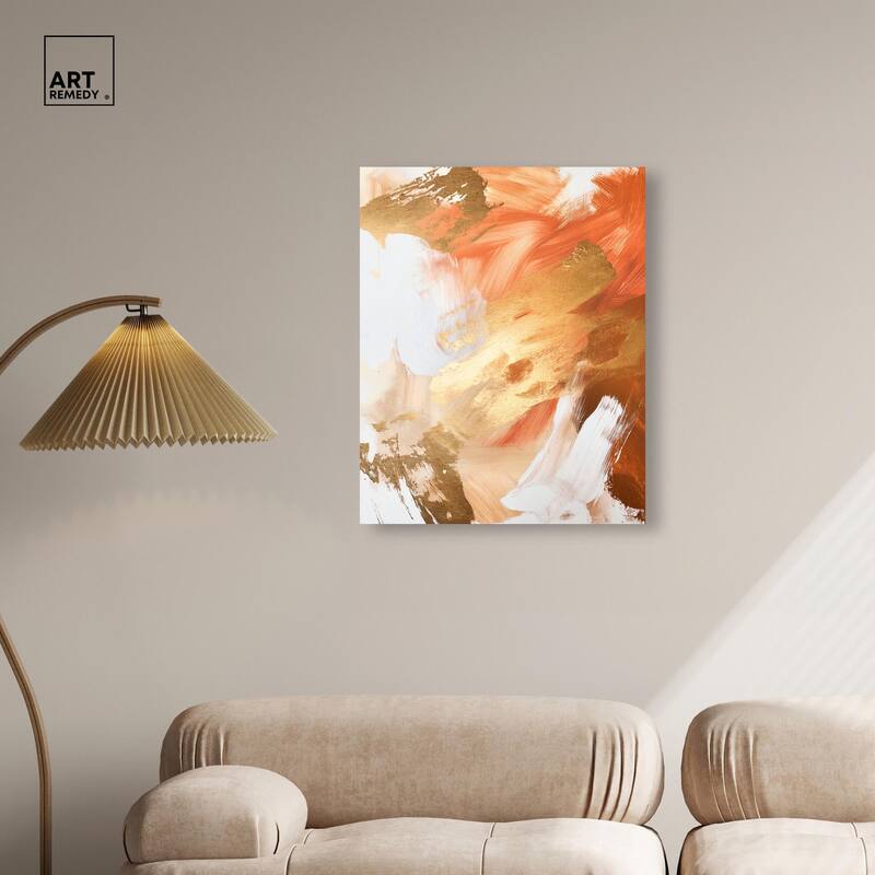 Golden Yellow Citrus Burst II Canvas by Art Remedy, Gallery Wrapped