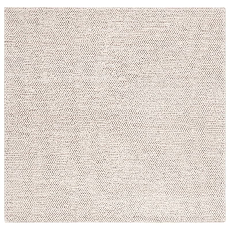 SAFAVIEH Handmade Natura Eduina New Zealand Wool Rug - 8' Square - Grey/Ivory - Square
