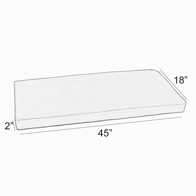 Sorra Home Outdura Solid Indoor/Outdoor Corded Bench Cushion