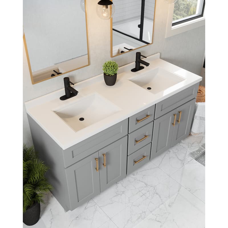 Design House 214999 Brookings 60" Double Free Standing Vanity Cabinet
