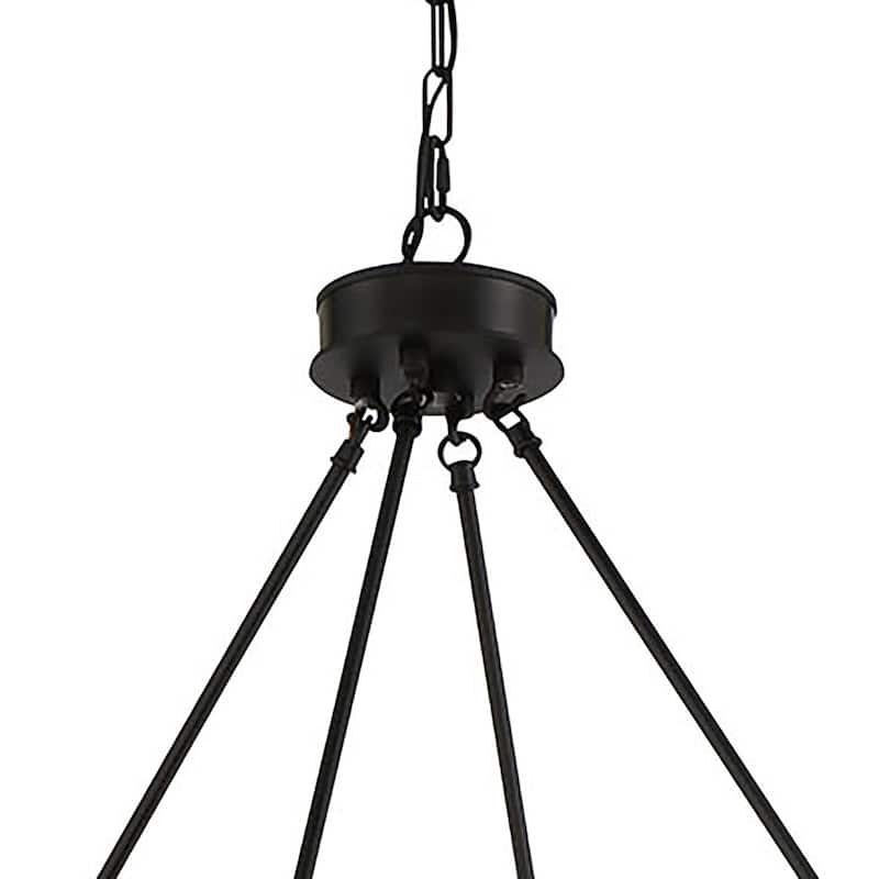 Acroma 12-light Farmhouse Black Wagon Wheel Chandelier
