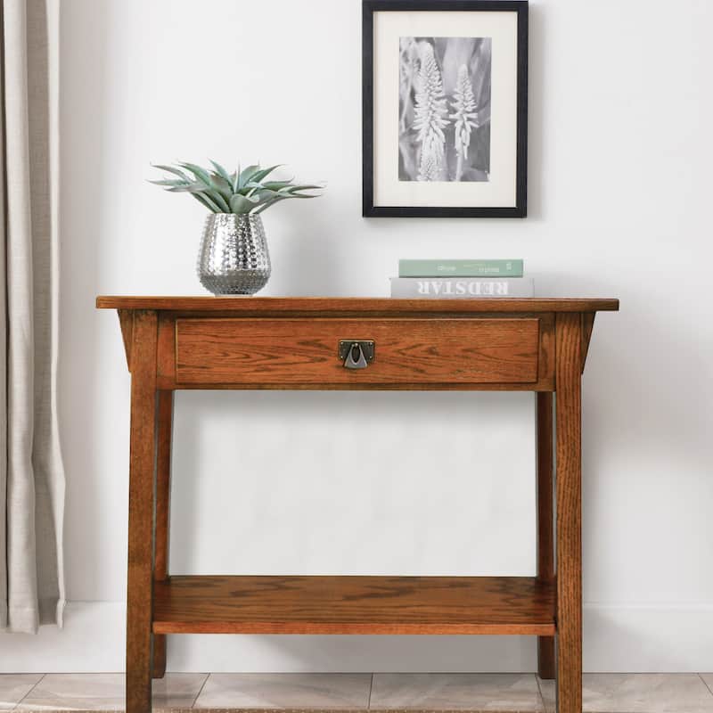 Leick Home Mission Console Table for Entryway - Russet