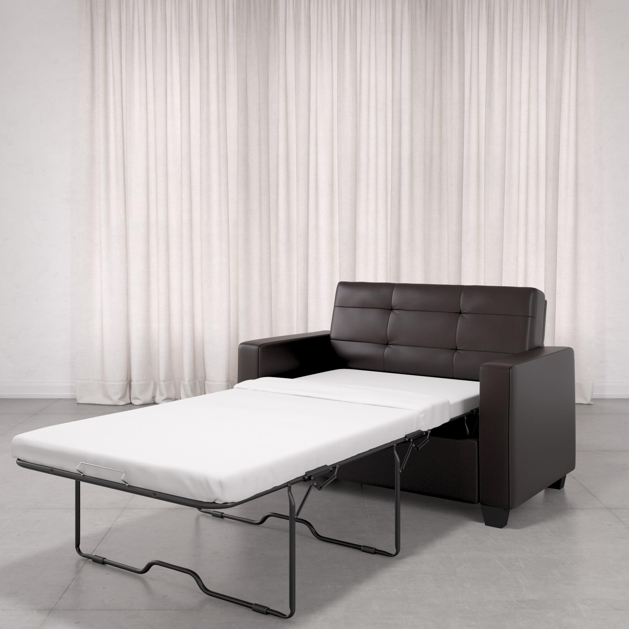 Mainstays Loveseat Sleeper Sofa with Twin Memory Foam Mattress