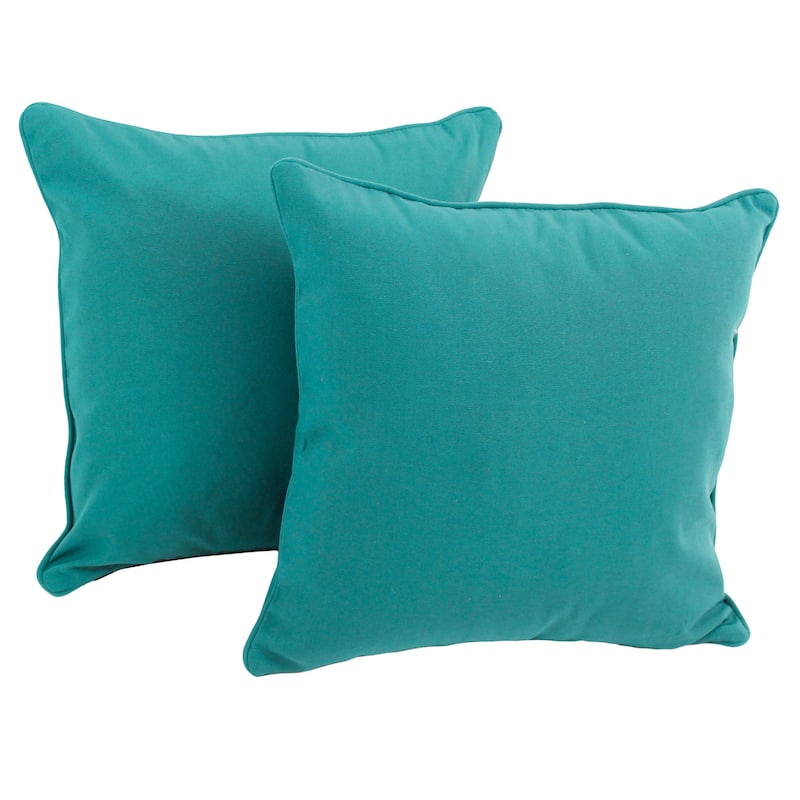 18-inch Twill Throw Pillows (Set of 2) - Aqua Blue