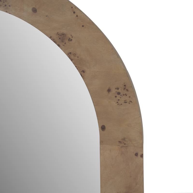 Azalea Park 36" Burl Wood Arched Wall Mirror in Driftwood Gray
