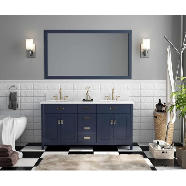 60-inch Freestanding Navy Blue Double Bathroom Vanity Set. Opens flyout.