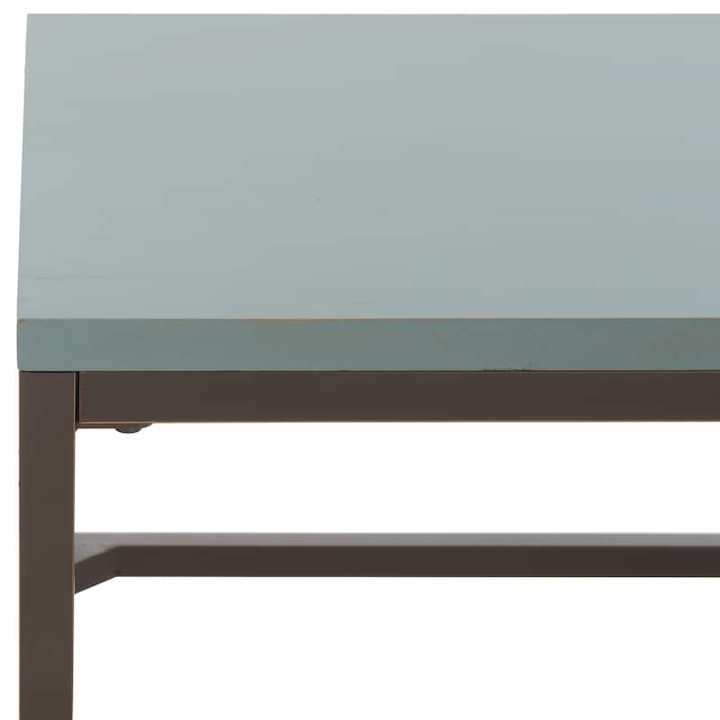 SAFAVIEH Aino Reclamined Wood Finish Coffee Table - 48" x 24" x 17.7" - 48Wx24Dx18H - Barn Blue