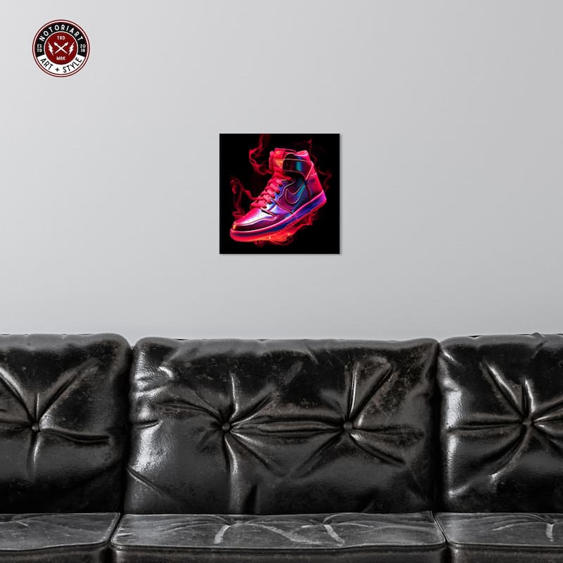 Notoriart Flaming Hot Sneaker Gallery Wrapped Sneaker 1 Piece Canvas Wall Art