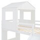 preview thumbnail 13 of 13, Playhouse Twin Over Full Wooden Bunk Bed, Farmhouse Safety Guardrail Bed with Ladder and Slide