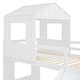 preview thumbnail 28 of 28, Wood House Shape Bunk Bed with Ladder and Slide