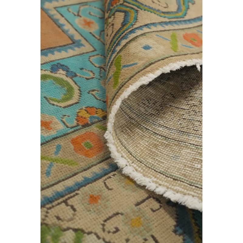 Hand Knotted Oriental 100% Wool Carpet Traditional Floral Oranges & Rust Tabriz Area Rug - 12' 7'' X 9' 6''
