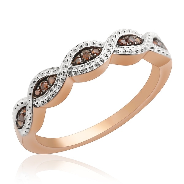 Prism Jewel 0.10Ct Round Cognac Color Diamond Wedding Band