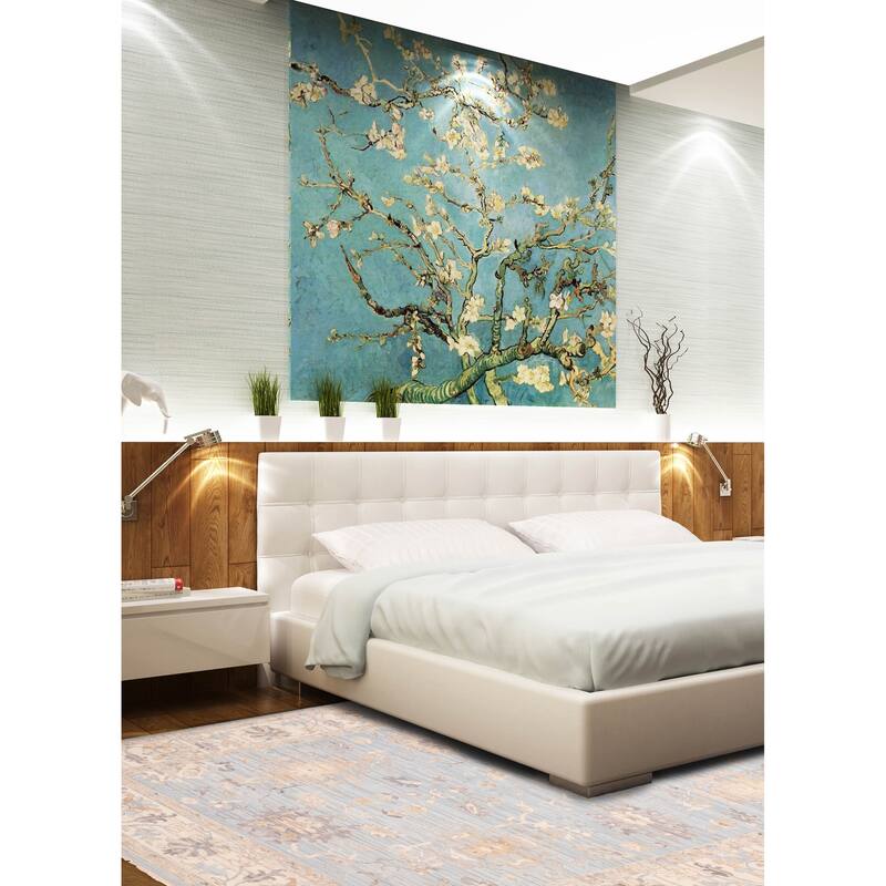 ECARPETGALLERY Hand-knotted Modern Oushak Light Blue Wool Rug - 9'0 x 11'10