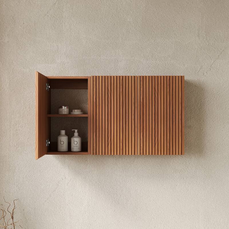 41" Bathroom Wall Mounted Cabinet, Composed of 3 Cabinets with Doors
