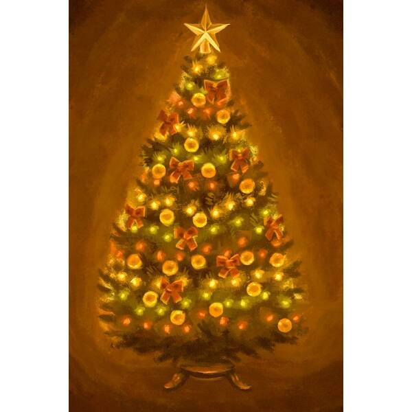 Shop Christmas Tree Christmas Oil Painting Lantern Press