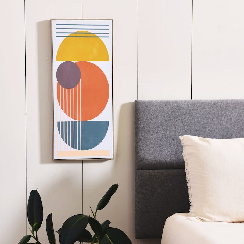 Modern Abstract Canvas in Blonde Finish Frame