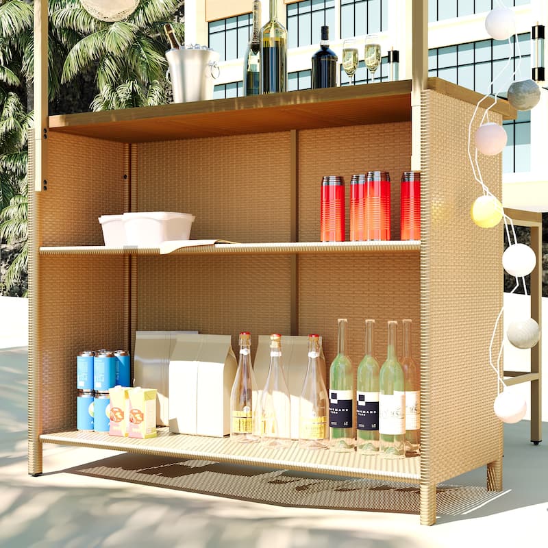 Bar Table and Stools with Adjustable Feet