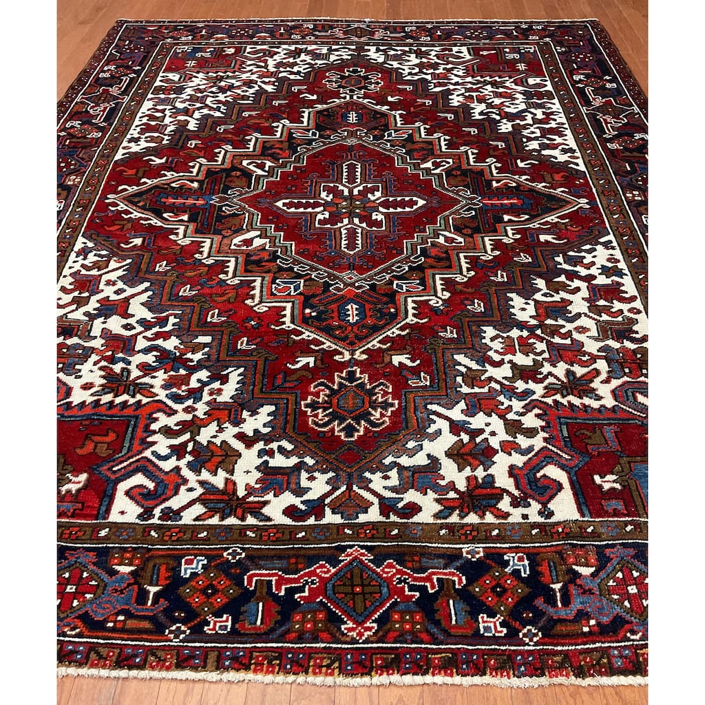 HERAT ORIENTAL Handmade Fine Persian Heriz Wool Rug - 7'9" x 9'8"