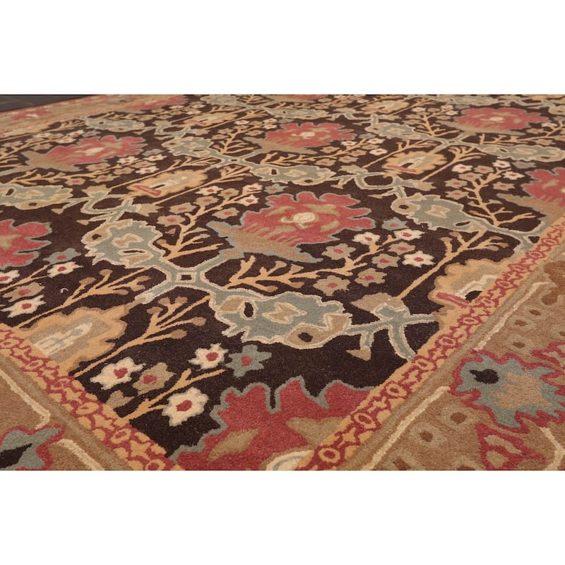Hand-tufted Brown Oriental Wool Area Rug