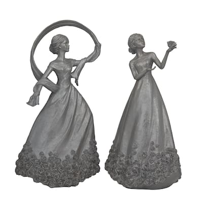 Resin People Sculpture - Set of 2 - Roche River Decor