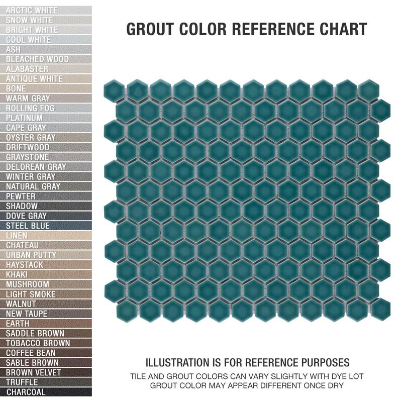 Merola Tile Tribeca 1" Hex Jade 10-1/4" x 11-7/8" Porcelain Mosaic Floor and Wall Tile