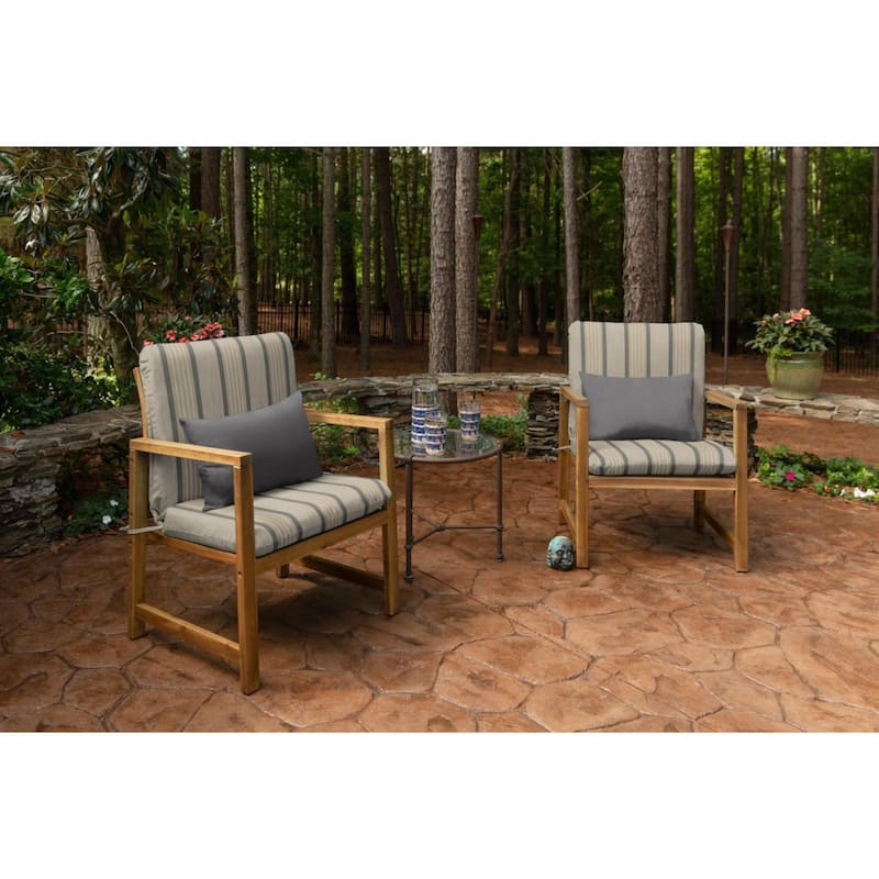 Sunbrella Solid Fabric 1-Piece Indoor/Outdoor Lumbar Pillow, 19"W x 12"L