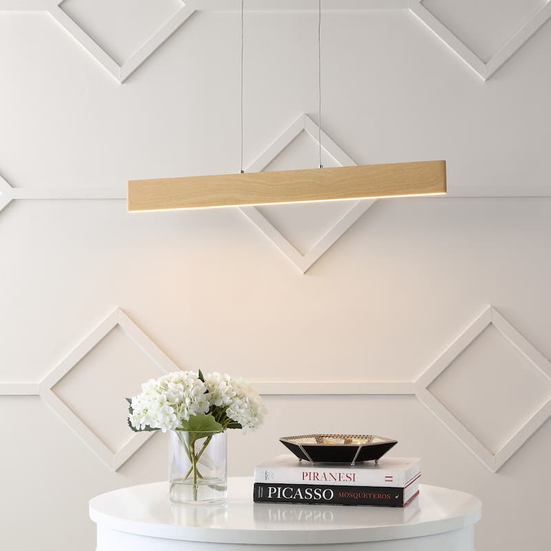 Julian 40" Dimmable Adjustable Integrated LED Metal Linear Pendant, by JONATHAN Y