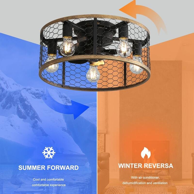 20'' Industrial Caged Ceiling Fan with Remote Control