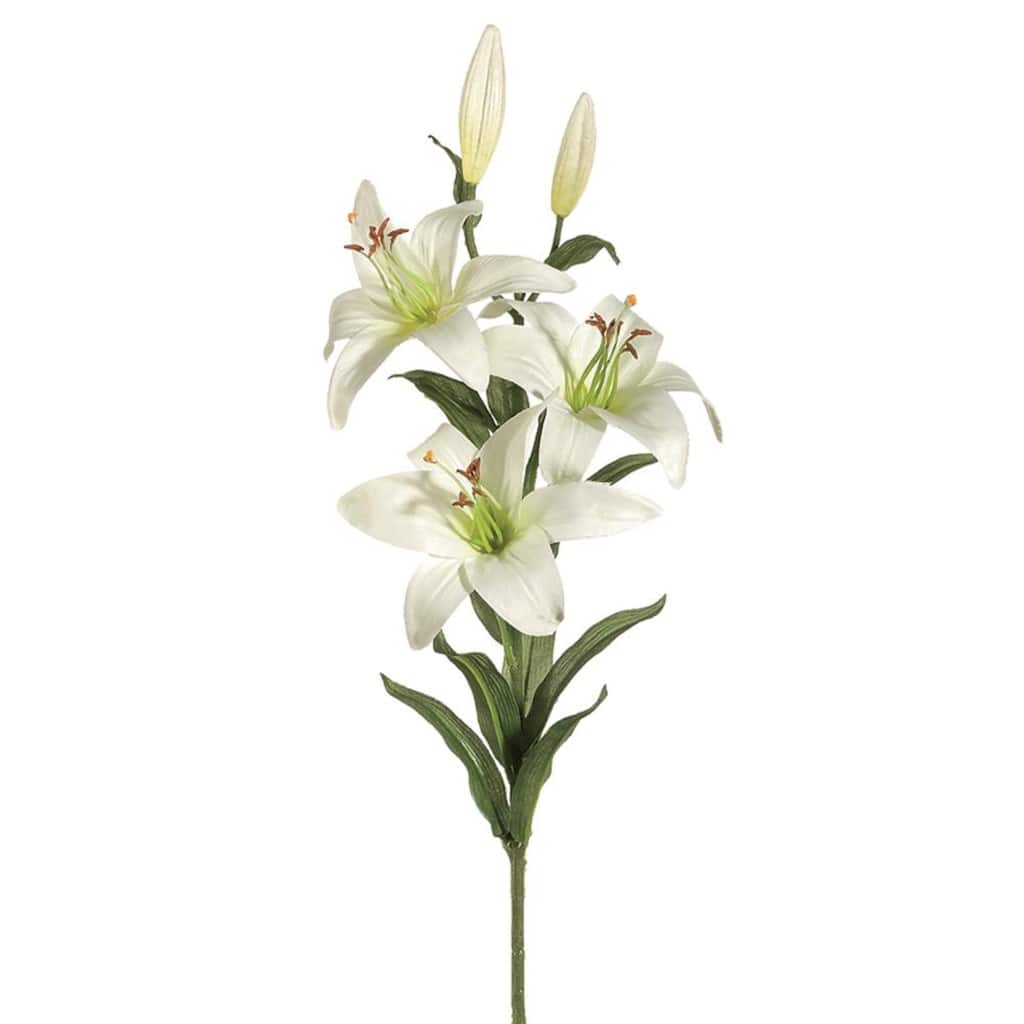 28" White Easter Lily Artificial Silk Floral Spray