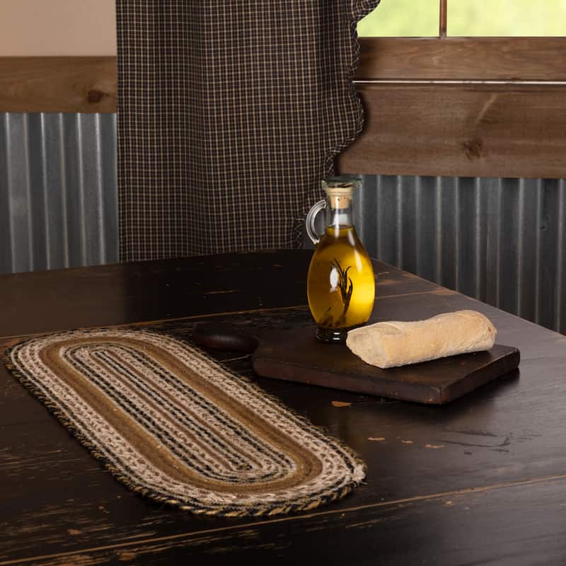 Kettle Grove Jute Runner 8x24 - Runner 13x36 - Runner 13x36 - Natural/Country Black/Caramel