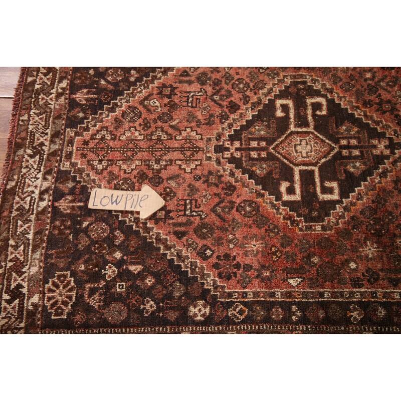 Tribal Shiraz Persian Vintage Area Rug Hand-knotted Wool Carpet - 3'9"x 5'0"