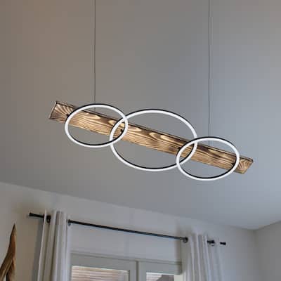 Boyal 3-Light Integrated LED Pendant with Black Shades
