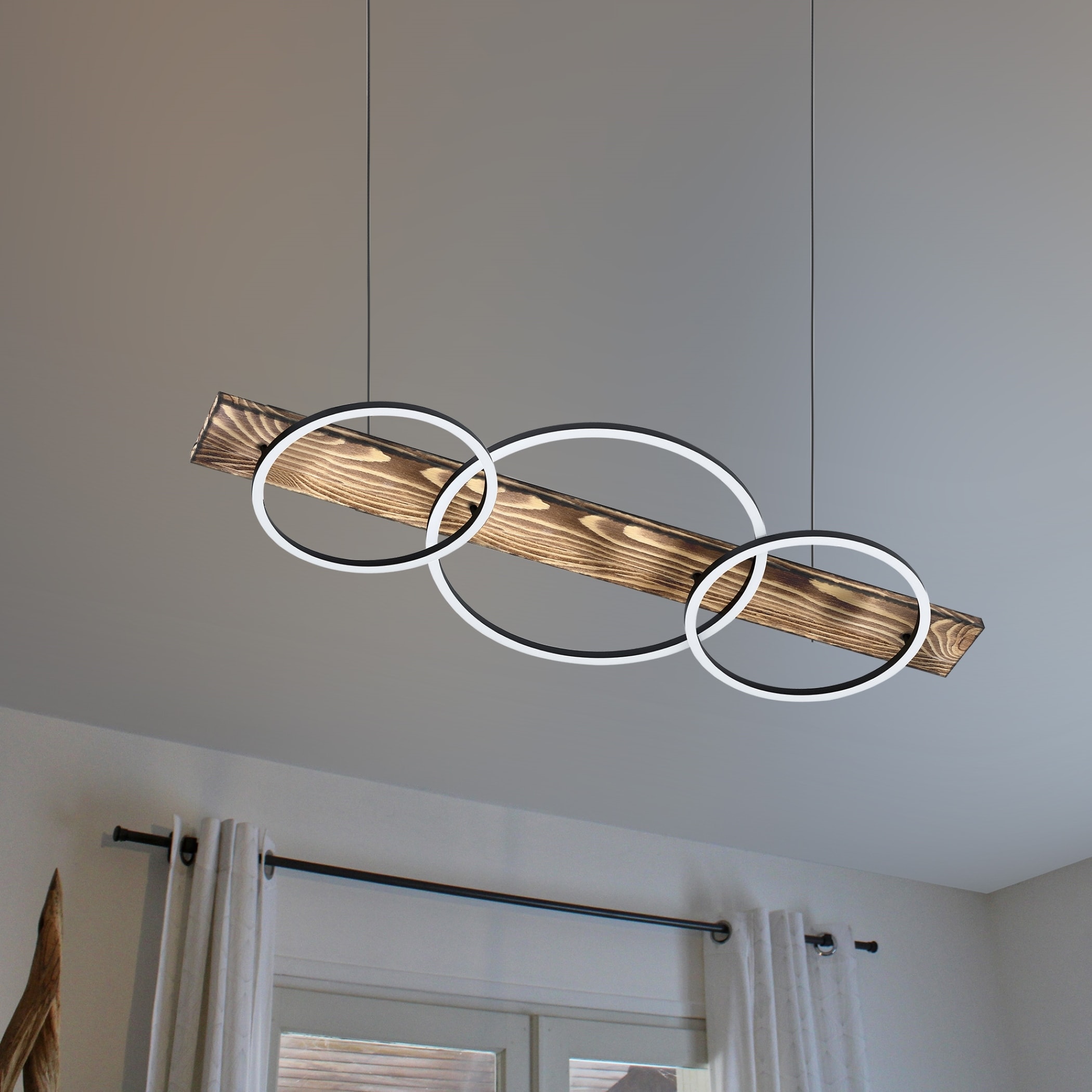 Boyal 3-Light Integrated LED Pendant with Black Shades