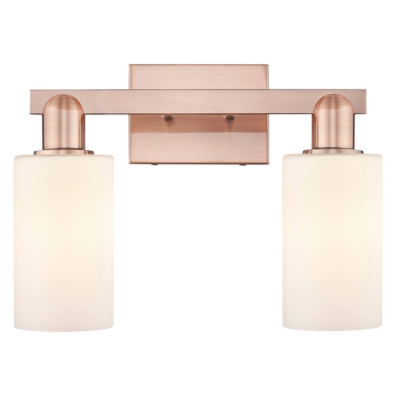 Innovations Lighting Endless Possibilities Arcadia - Clymer - 2 Light 15" Bath Vanity Light - Antique Copper/Matte White