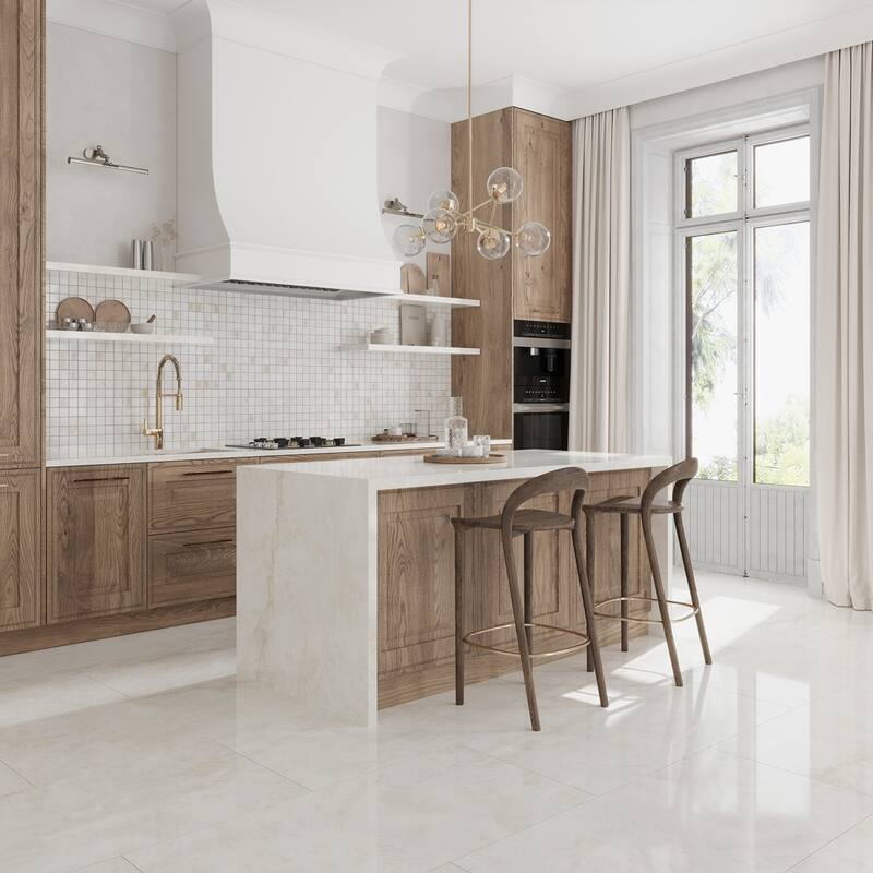 Apollo tile 12" x 12" Splendor Lappato Soft Alabaster White Porcelain Tile (4.84 sq ft/case) - 5 Pack