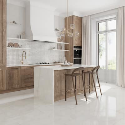 Apollo tile 24" x 48" Splendor Lappato Soft Alabaster White Porcelain Tile (15.5 sq ft/case) - 2 Pack