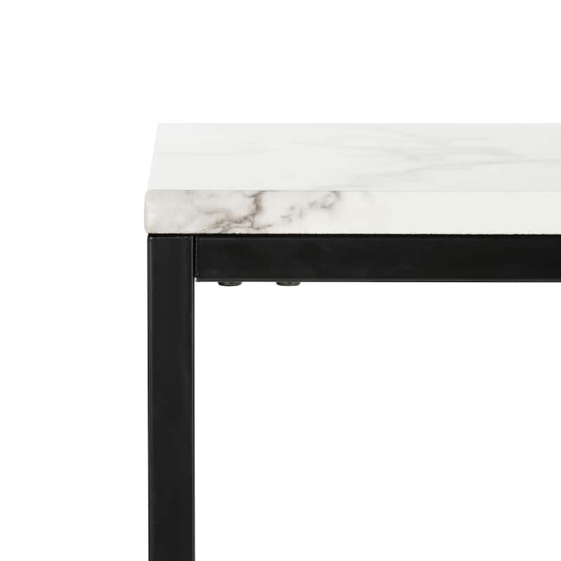 SAFAVIEH Baize White/ Grey Console - 14"W x 39"D x 32"H