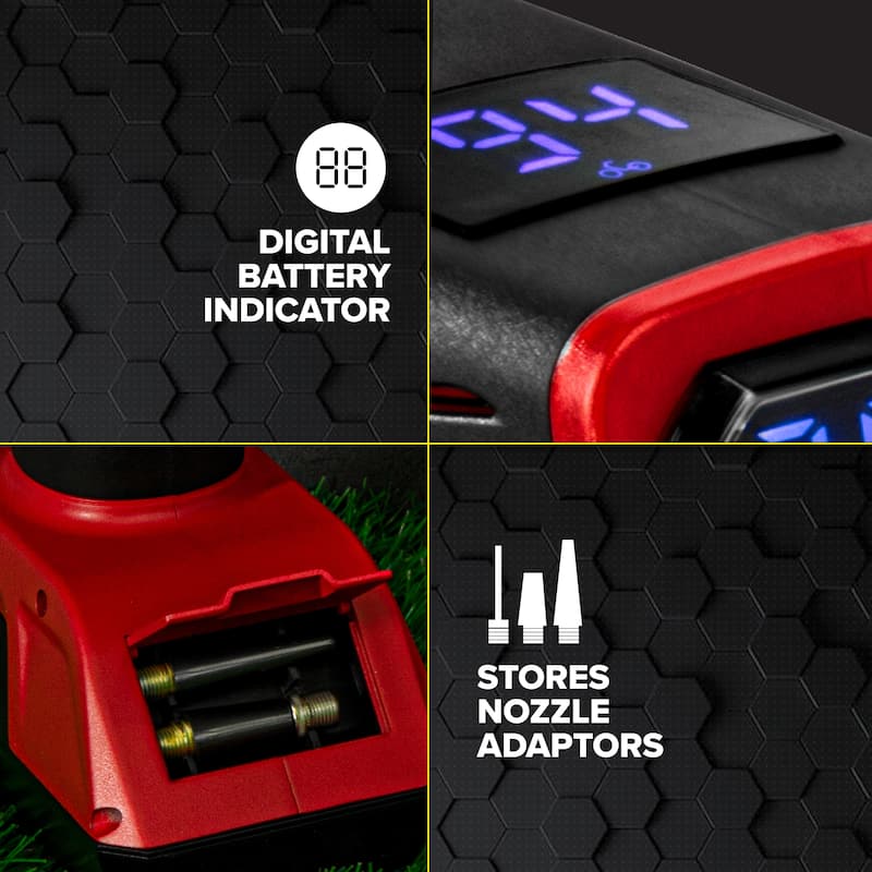 Bullseye Pro Portable Rechargeable Tire Inflator with Digital Pressure Gauge