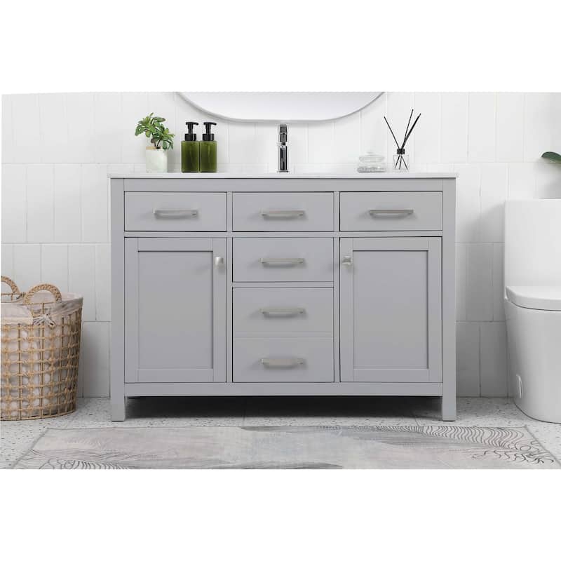 Elegant Lighting VF23348 Lewis 48" Free Standing Single Basin Vanity