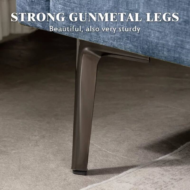 Modern Chenille Sectional Sofa with Reversible Chaise and Ottoman, Perfect for Living Rooms with Sleeper Function