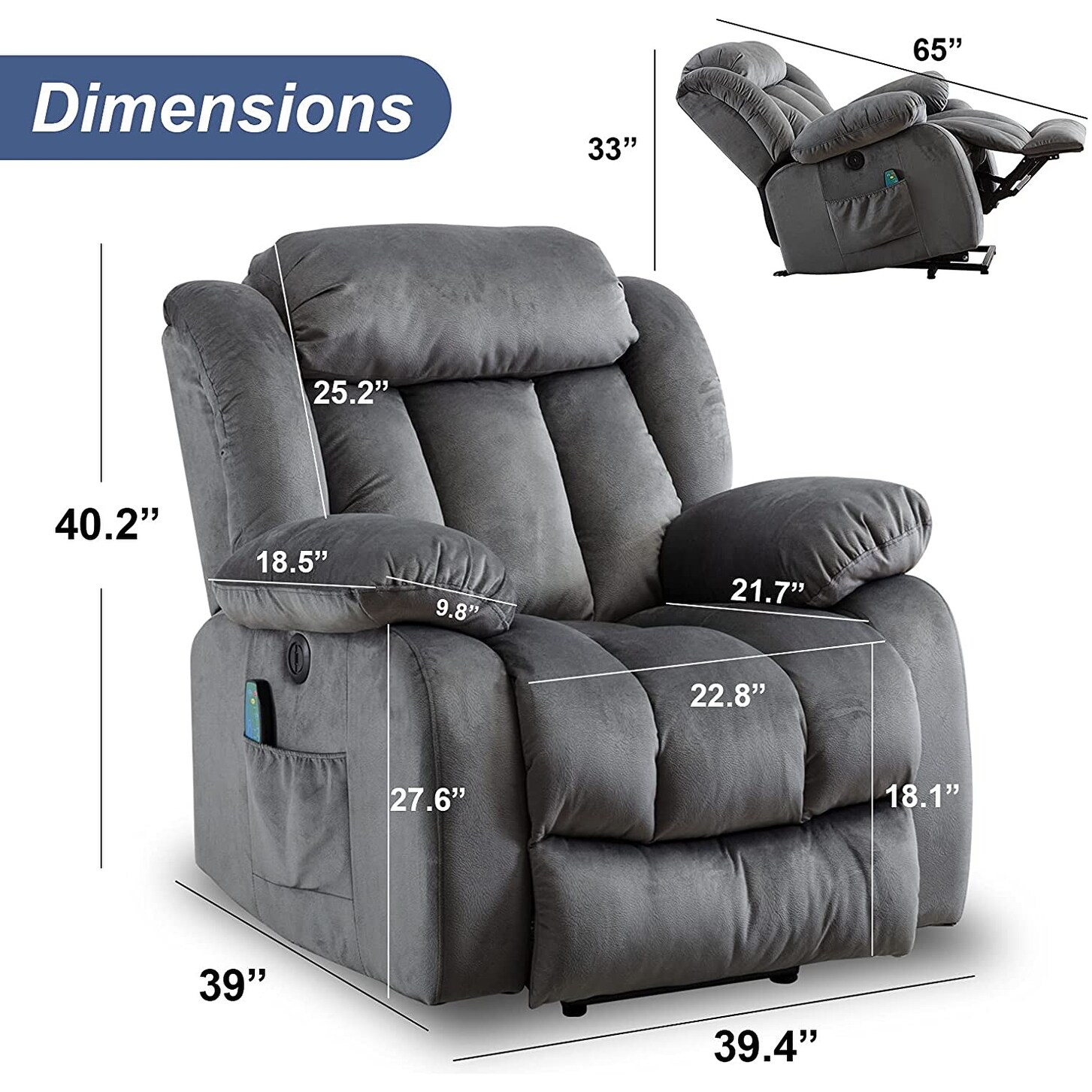 Power Lift Recliner PU Leather with Massage and Heating - On Sale - Bed  Bath & Beyond - 34935411