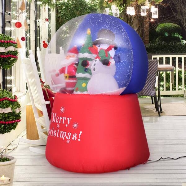 Shop Gymax 5ft Inflatable Snow Globe Airblown Christmas Decoration