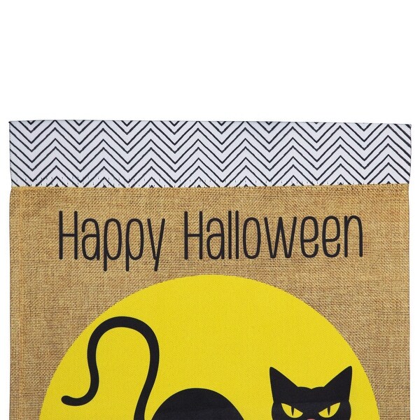 HAONEFECT Halloween Flaggen Set – Schwarze Katze & Kürbis, 2 Stück (28x40 Cm & 30,5x45,7 Cm), Doppelseitig