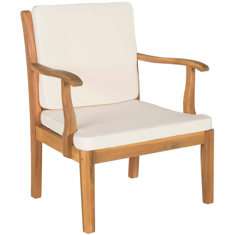 SAFAVIEH Outdoor Arely Acacia Wood 4-Piece Patio Set - 48W x 32D x 25H